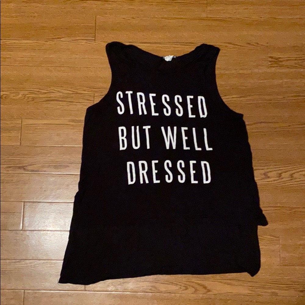 Black motto Tank